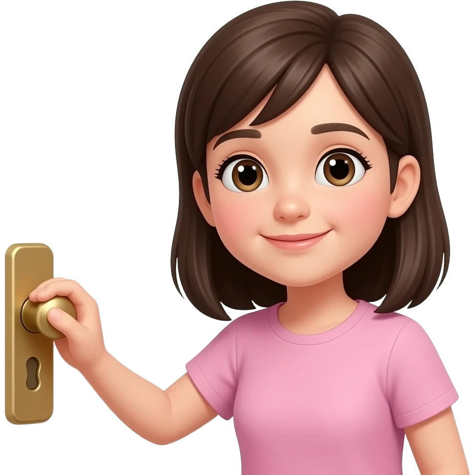 a girl is knocking a door emoji
