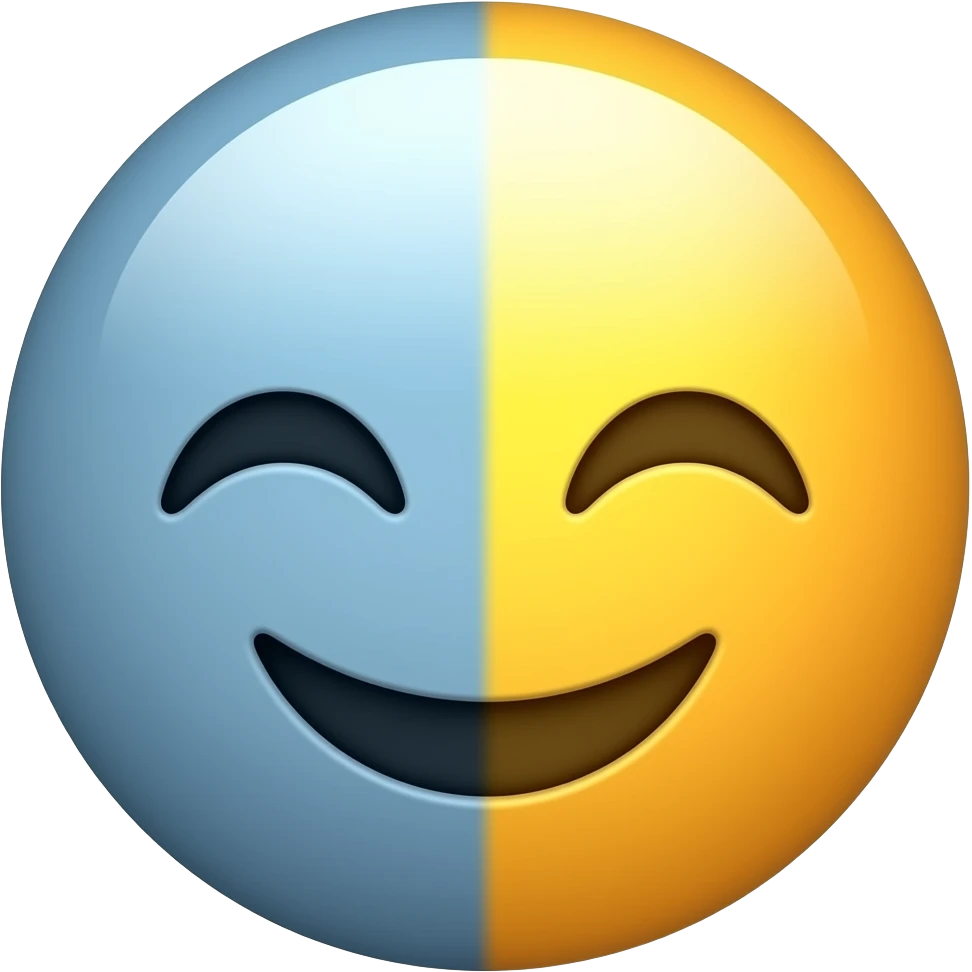 Un robot  🤖 con mitad de emoji normal 🙂 emoji