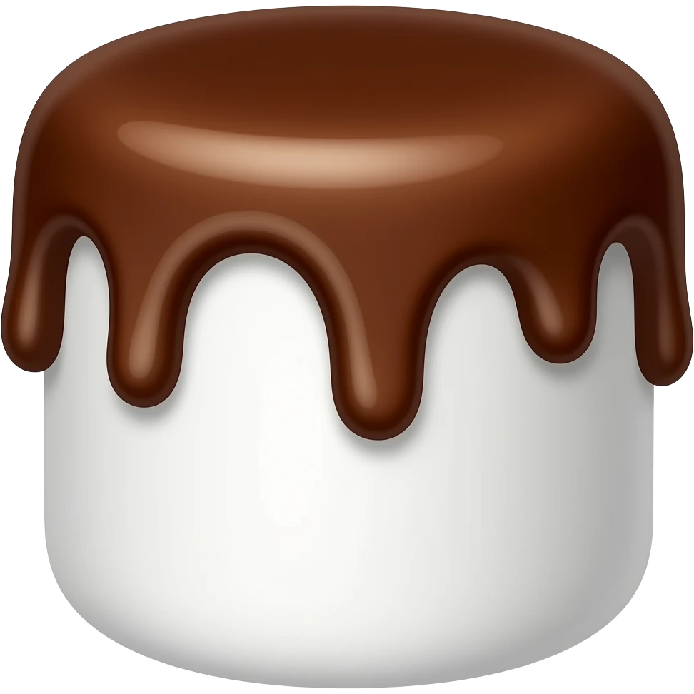 marshmellow dipped in chocolate emoji