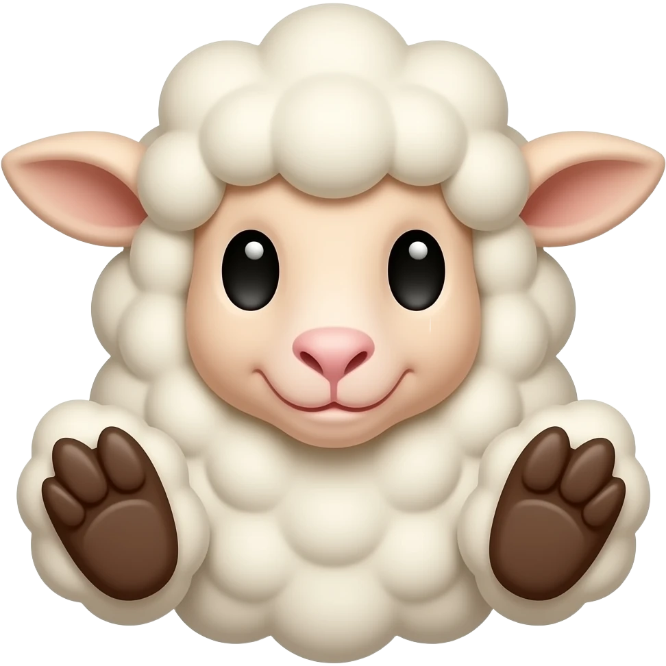 lamb hand puppet with hooves emoji
