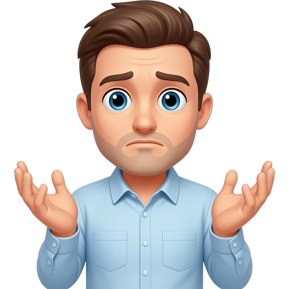 мужчина разводит руками в непонимании emoji