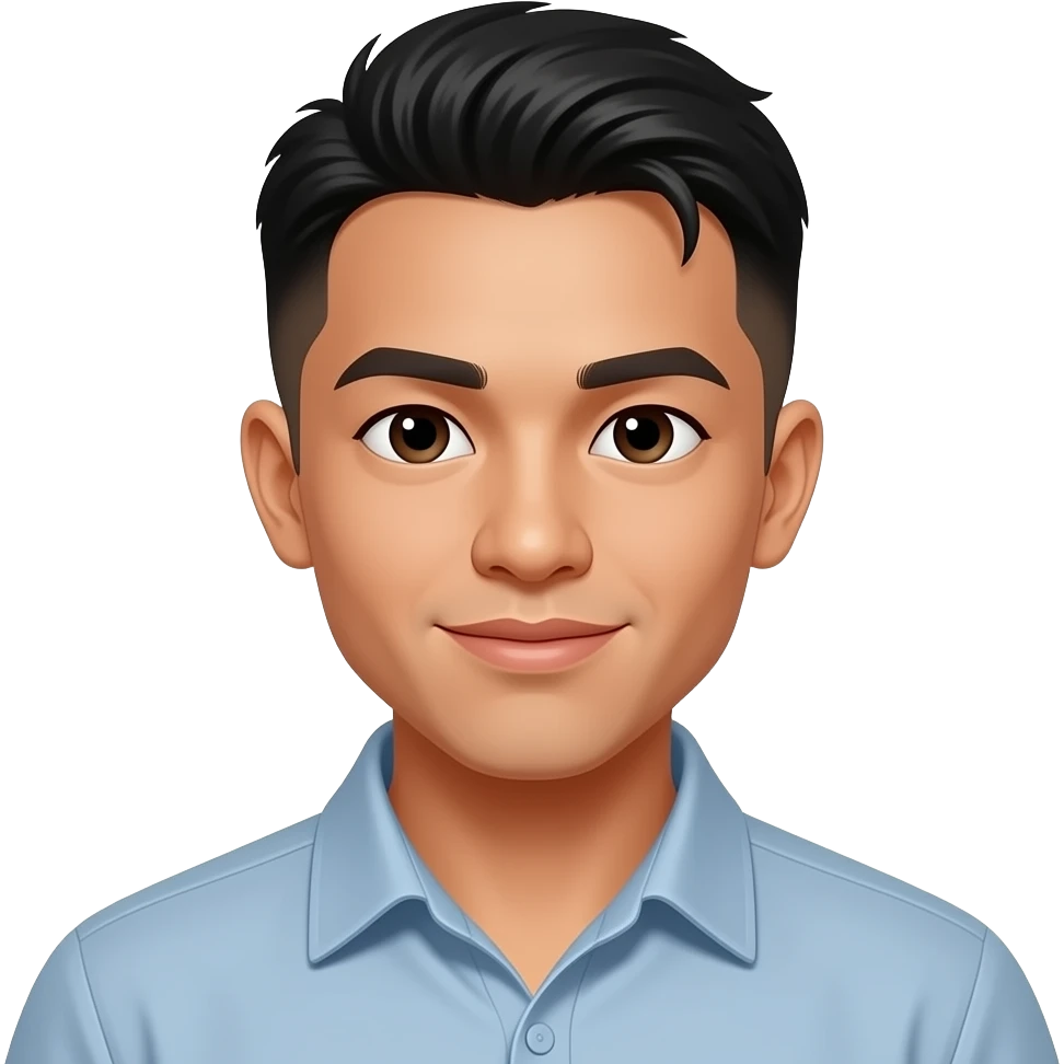 Filipino man 25 years old fade hair cut emoji