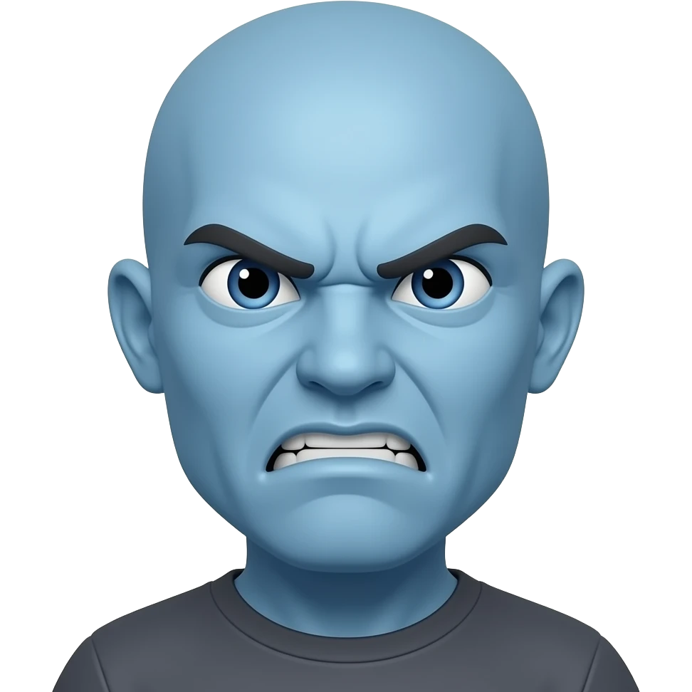 Soo angry his face is blue and his head is 1.3x bigger emoji