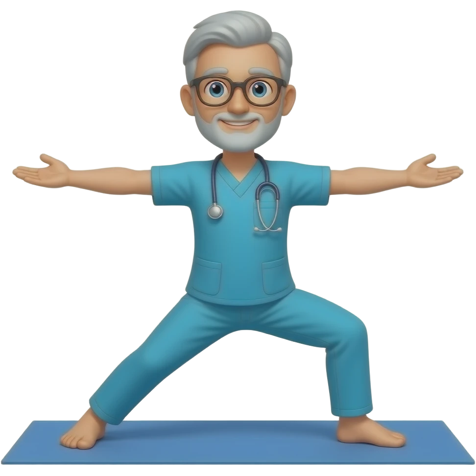 uncle Health Care Worker doing yoga emoji