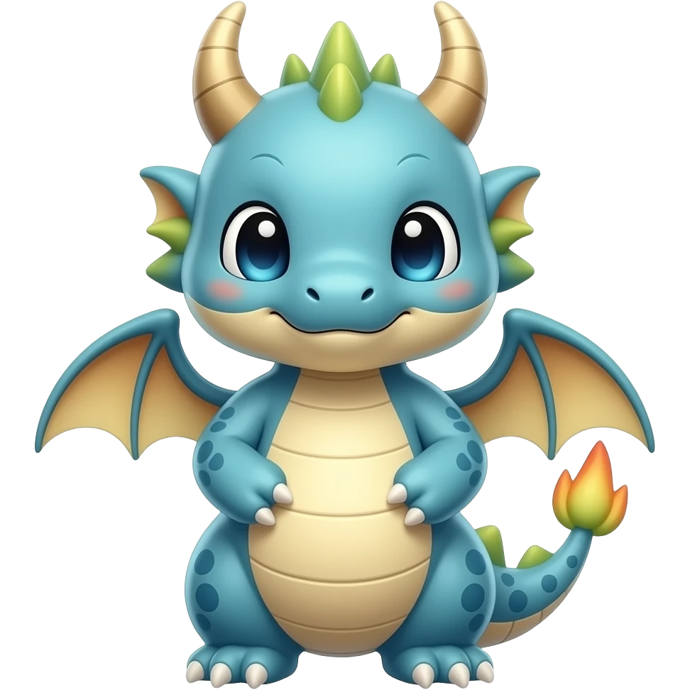 Create a super cute stuffed chibi Animal which Looks Like a Dragon emoji