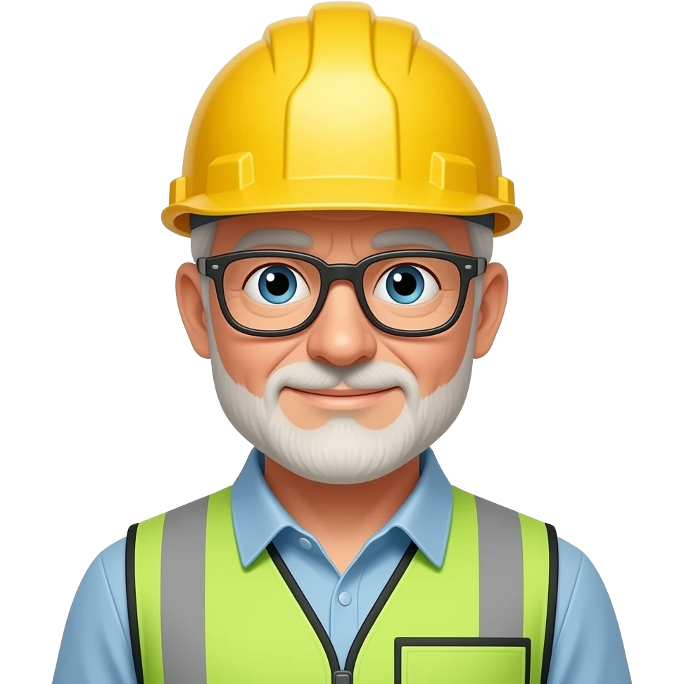 older male Engineer Constructor with yellow hat emoji