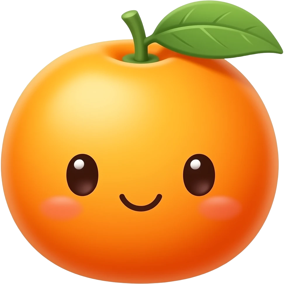 Kawaii orange emoji