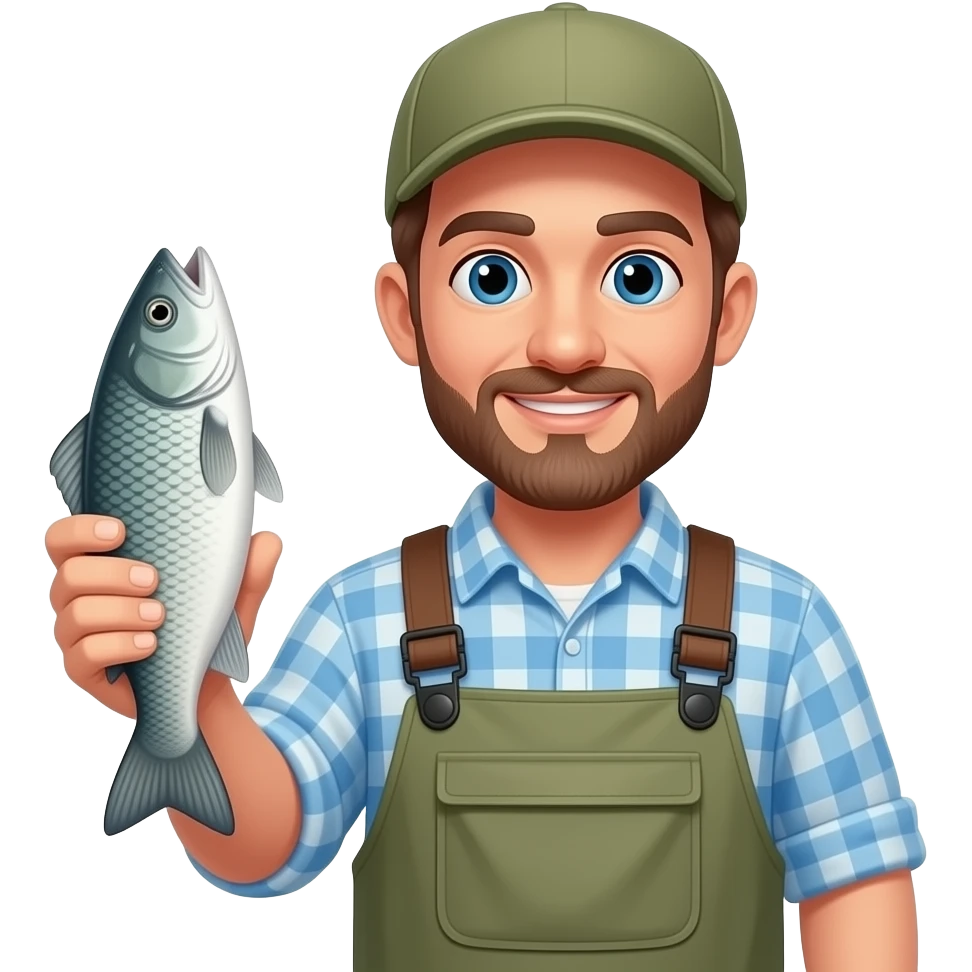 fisherman with fish in his hand emoji
