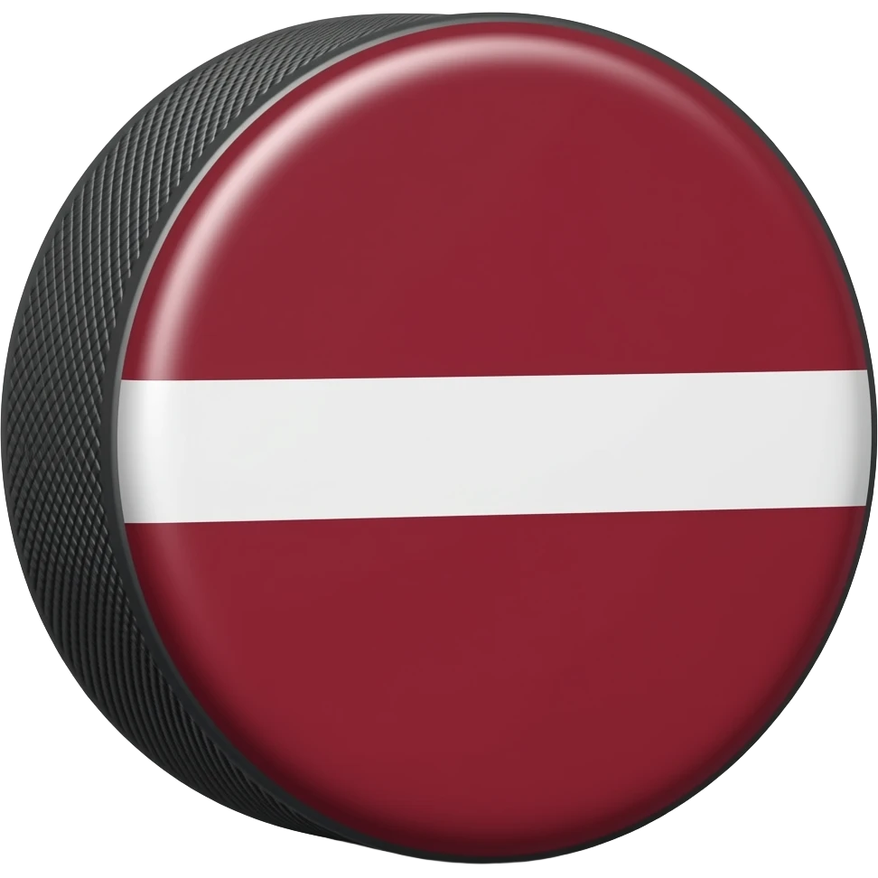 Create a hockey puck with Latvias flag emoji