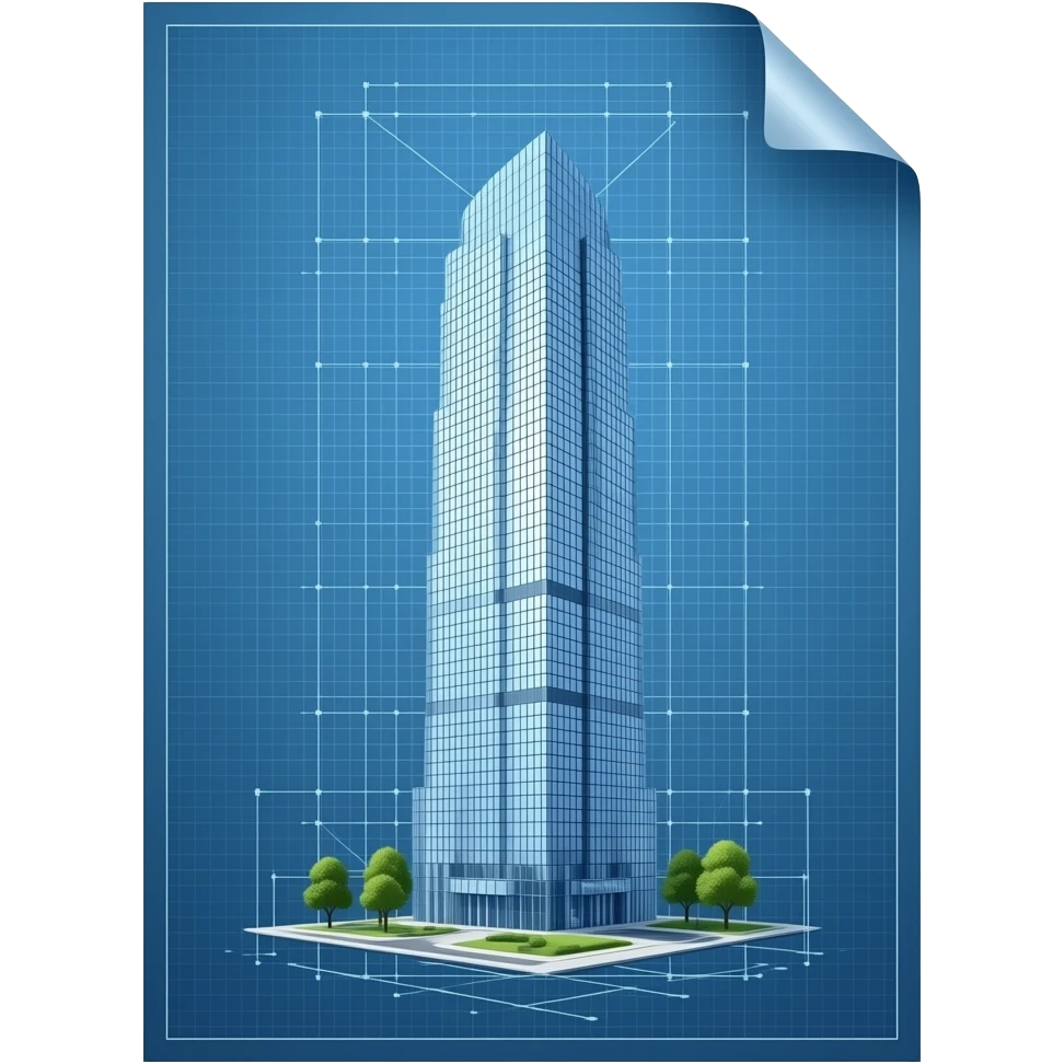 blueprint of a building on a blueprint papaer emoji