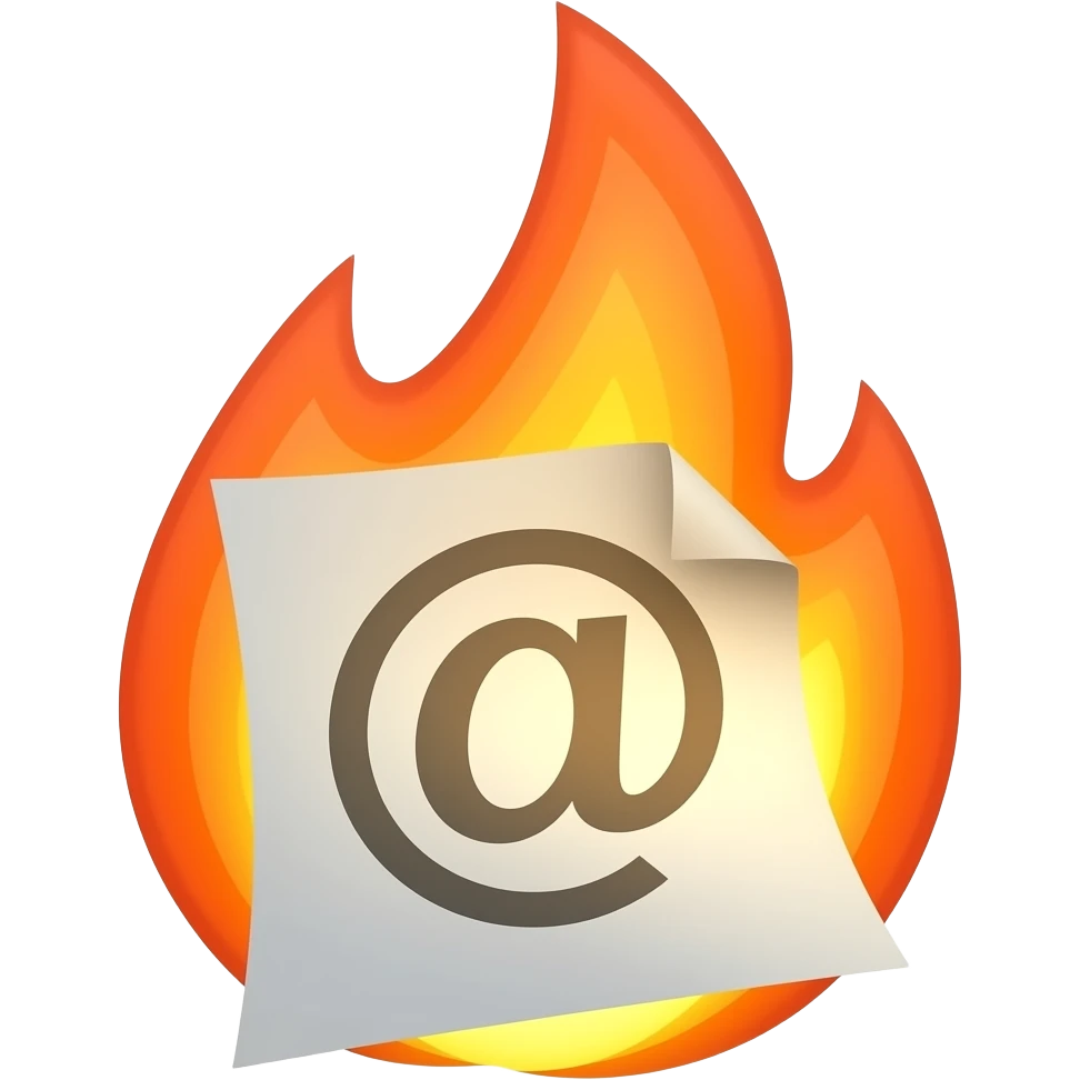 burning "copyright" paper emoji