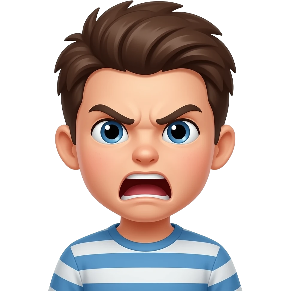 Парень злой и кричит emoji