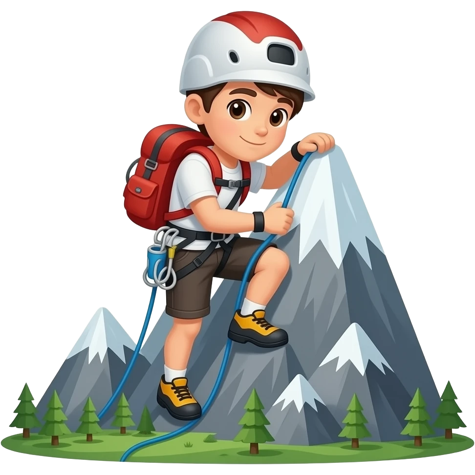 a climber climbing a mountain emoji