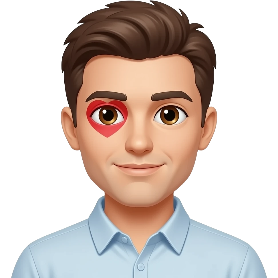 Puedes quitar el corazoncito que tiene debajo del ojo emoji