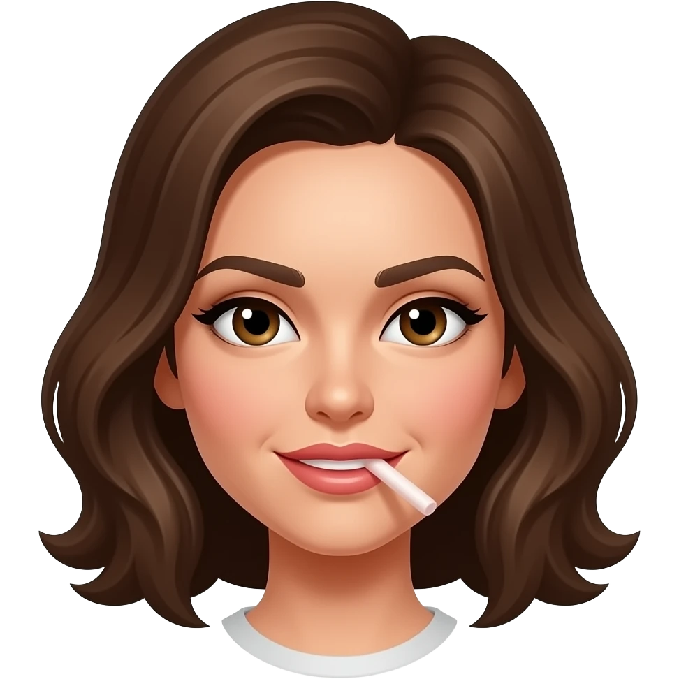 💆🏻‍♀️+👄+chewing gum+attitude emoji