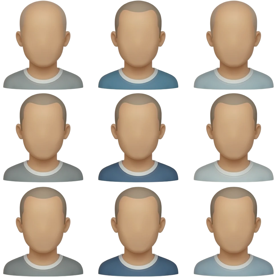 Men without facesAnd semi bald emoji