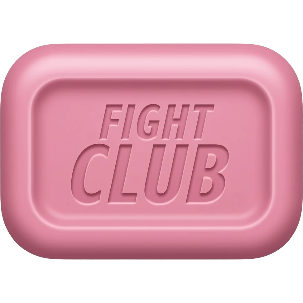 rectangular pink Fight Club soap emoji