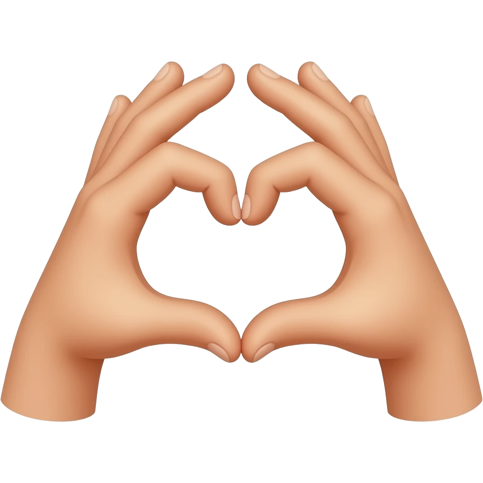 Hands shaping in heart shape  make all fingers joined in heart shape emoji