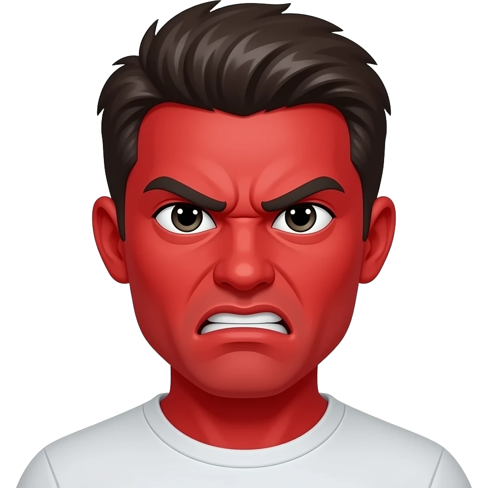 Soo angry his face is red emoji