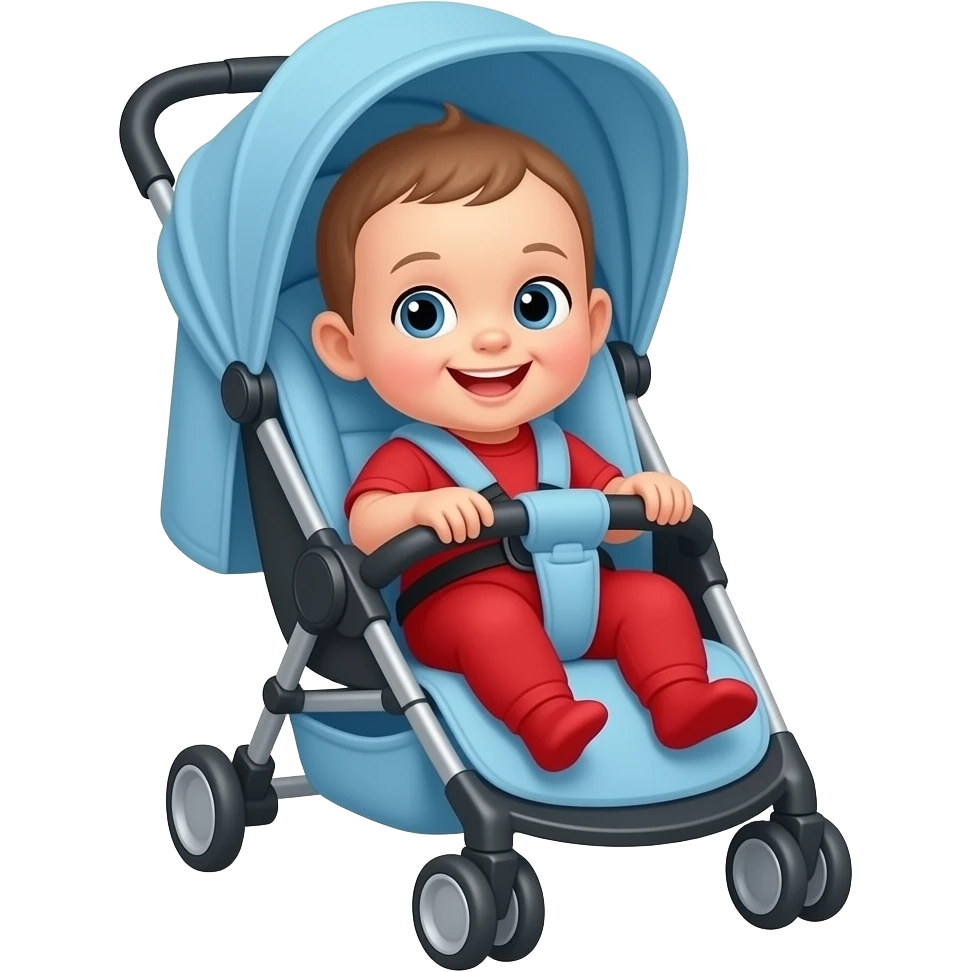 Una bebé en su cochecito de capota emoji