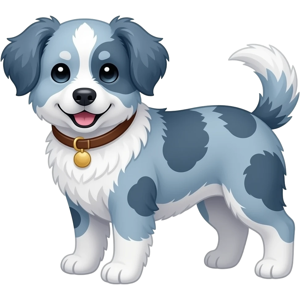 cavapoo blue merle doodle emoji