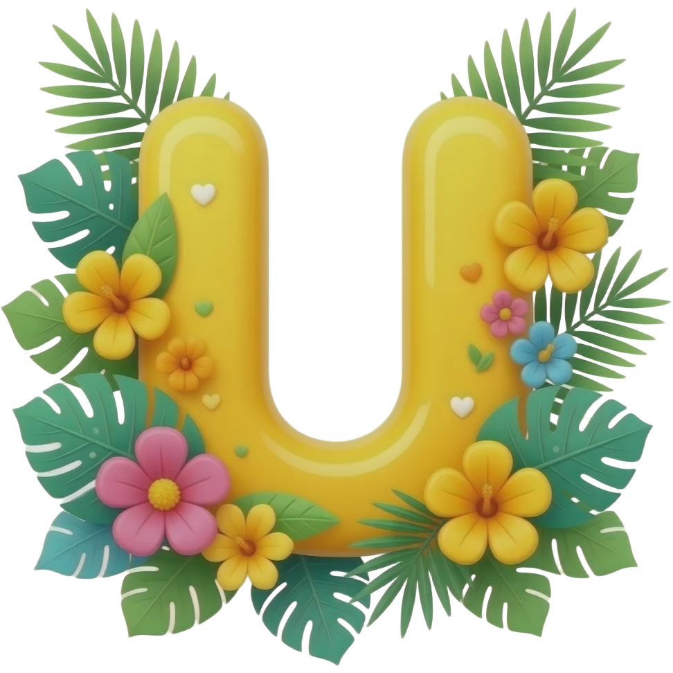 объемная буквы У в летней тематике emoji