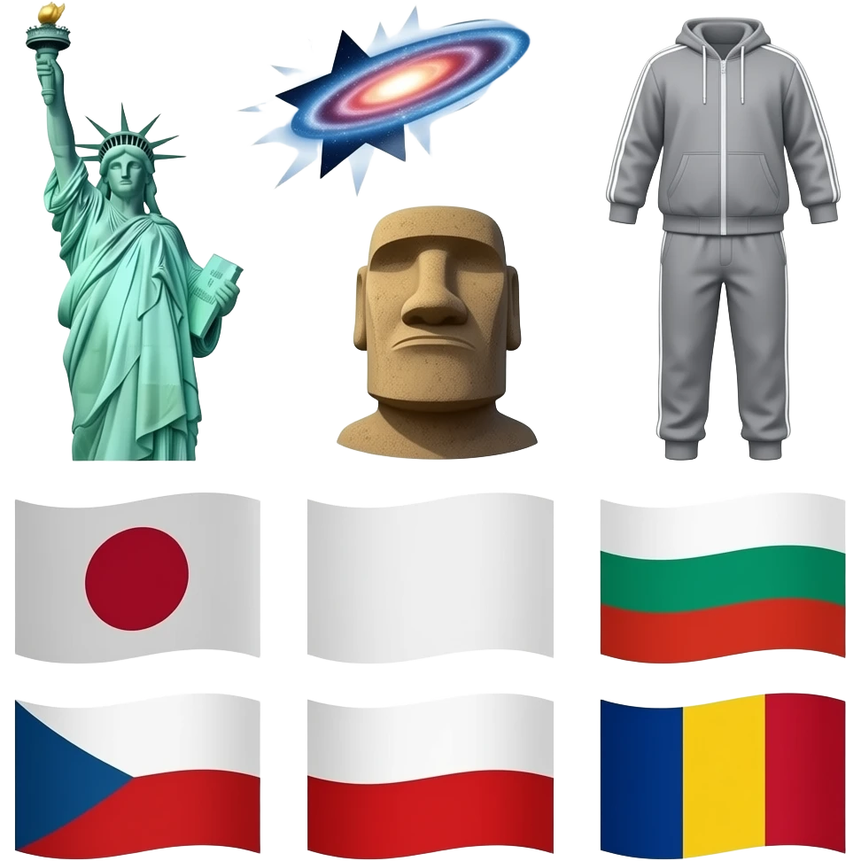 🌠🌌🗽🗿🩱🎽🎌🏴🏳️🇧🇬🇨🇵🇨🇿🇭🇺🇵🇱🇷🇴 emoji