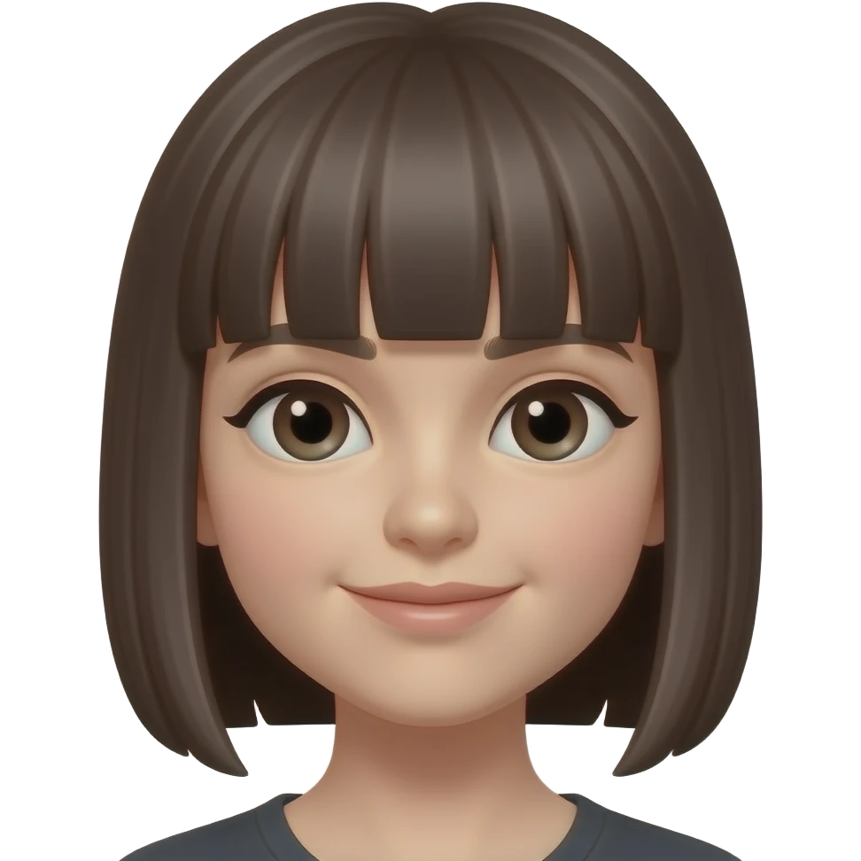 with straight bangs emoji