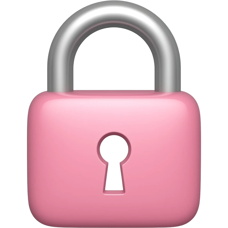 cute pink lock emoji