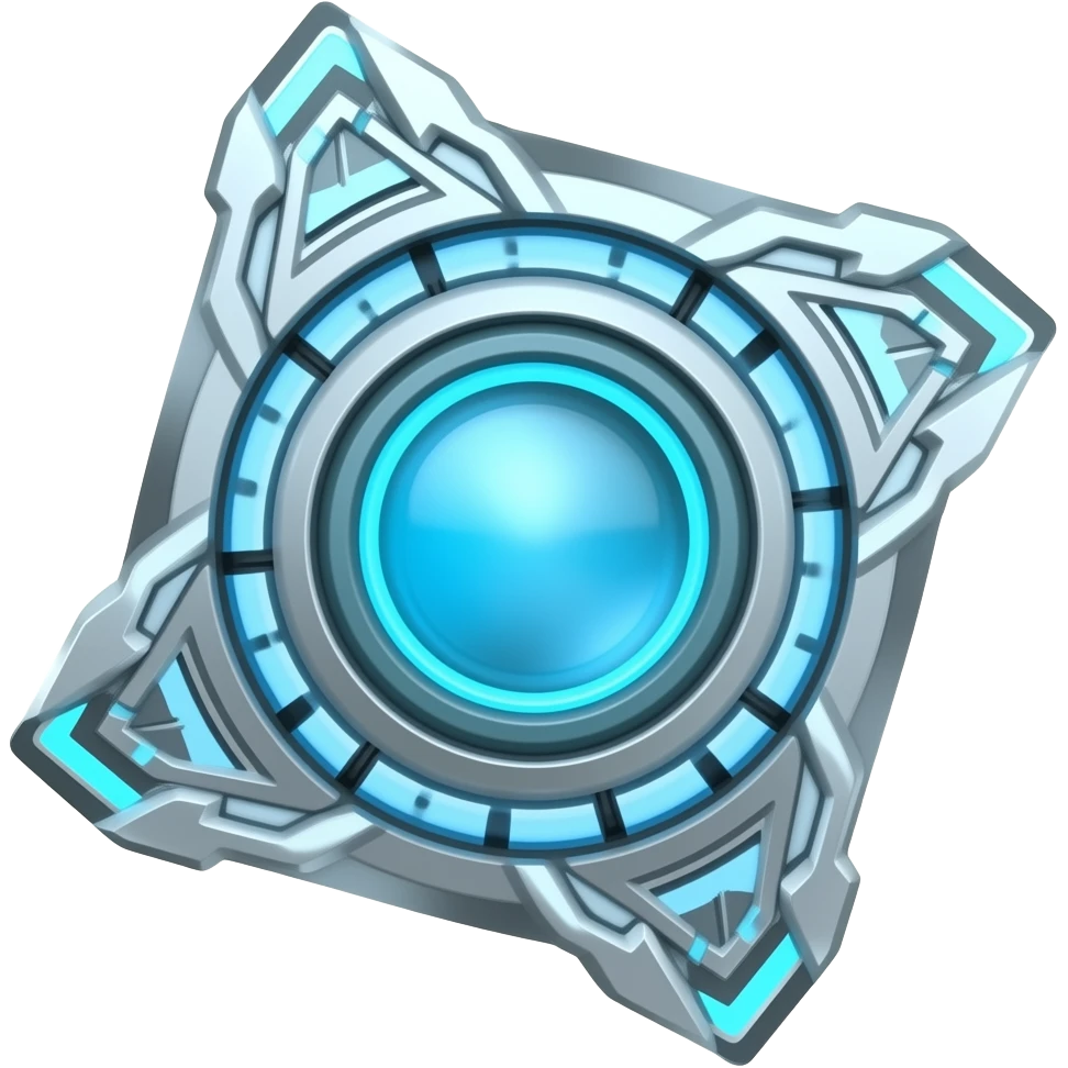 cyber beyblade spinning top, glowing blue core, metallic wings emoji