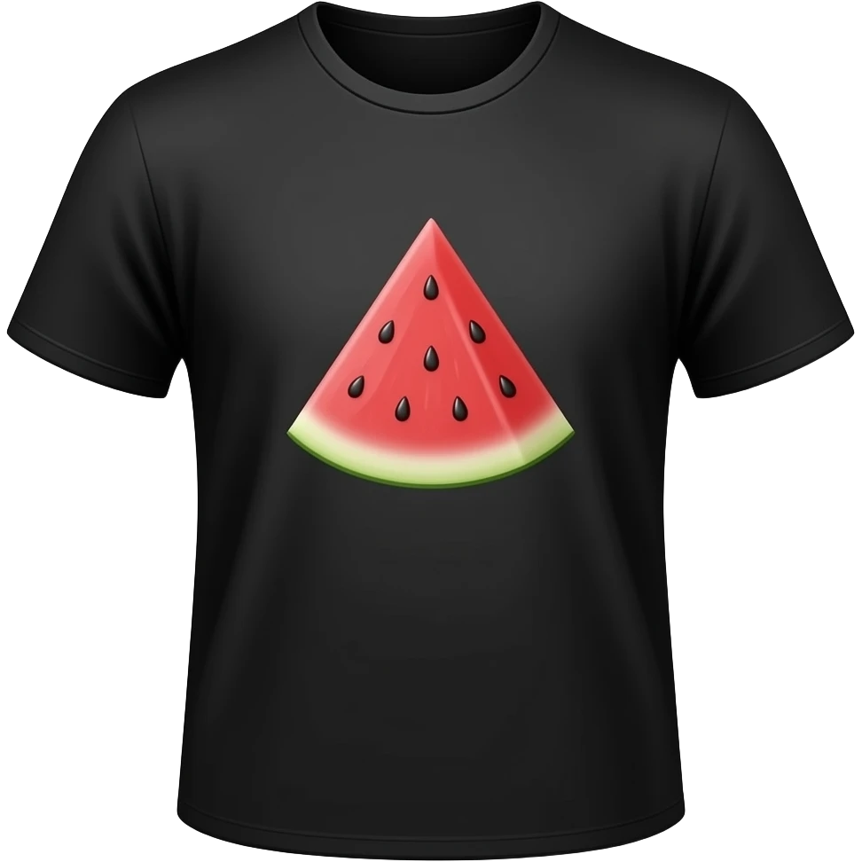 Black T-shirt watermelon emoji