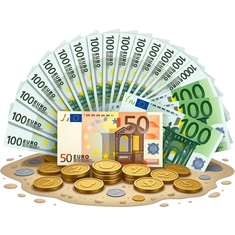 17,5 million euro placed in the sand emoji