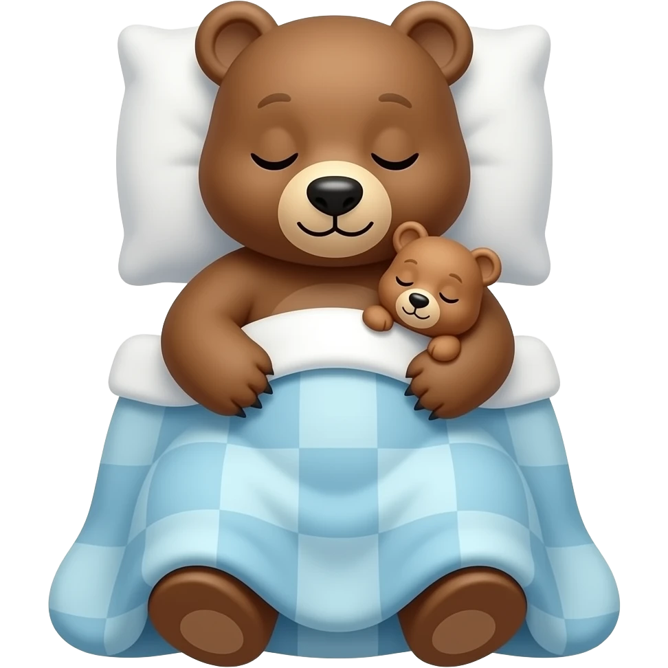 Bear and cub in sleeping blanket emoji