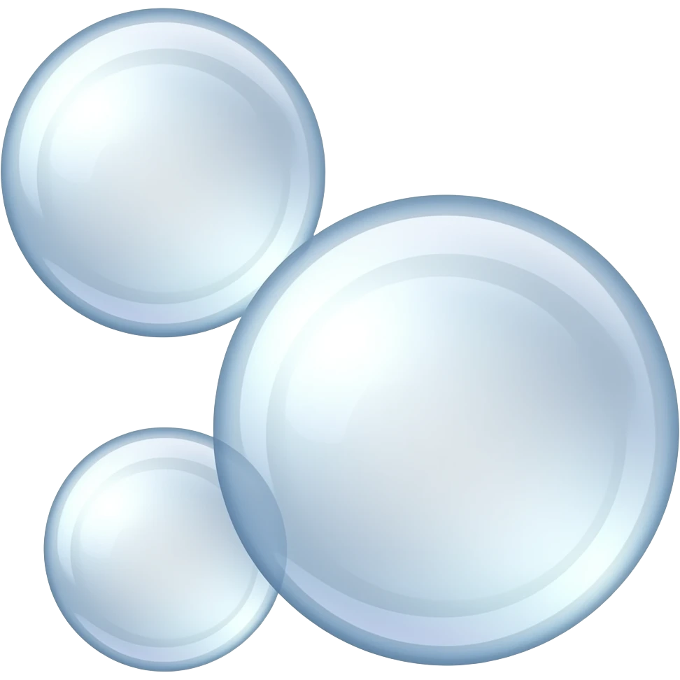 three clear tiny soap bubbles in air without human emoji