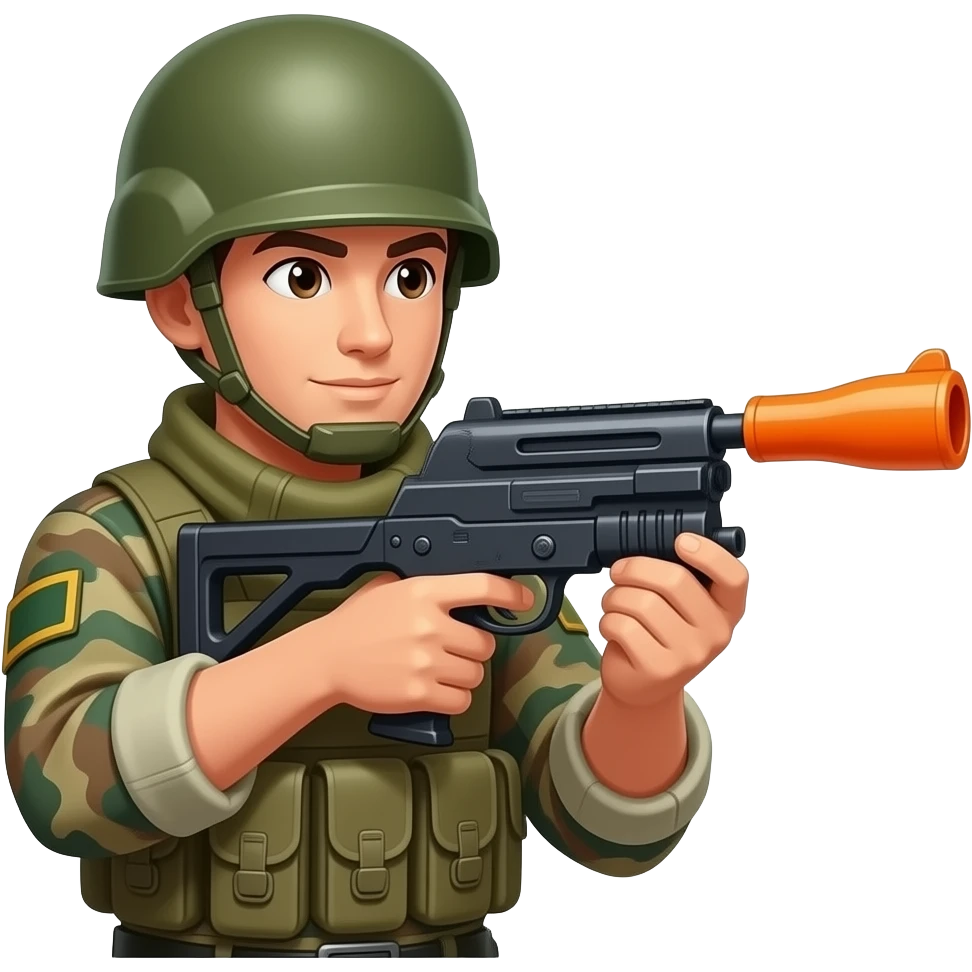 soldat qui tir avec le fash de la bballe emoji