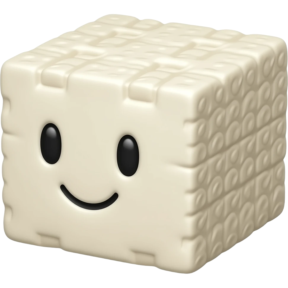 Tofu with a 😀 emoji