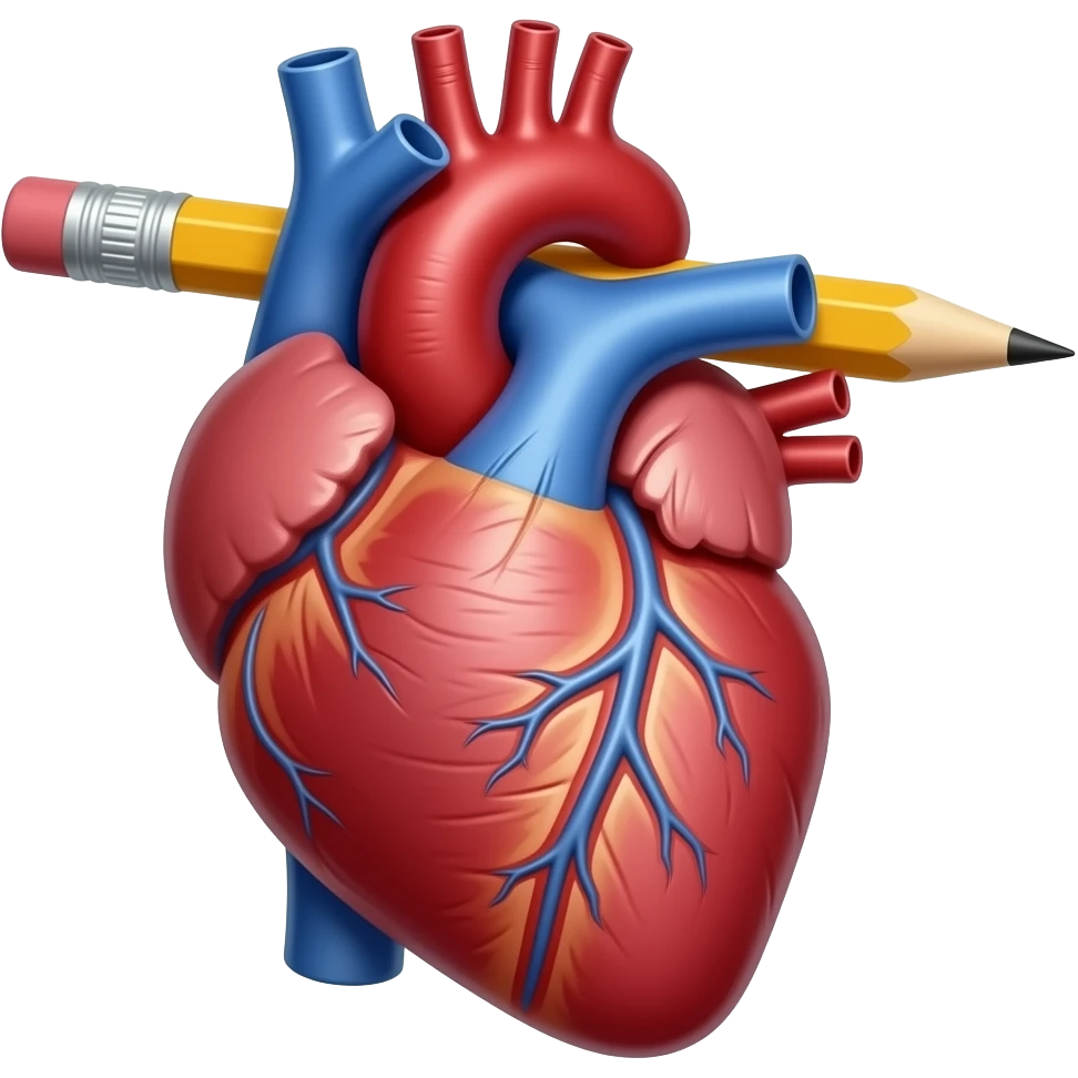 pencil on a real heart emoji