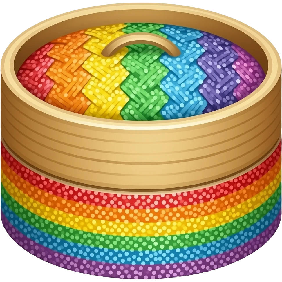 rainbow glitter top and bottom bamboo steamer emoji