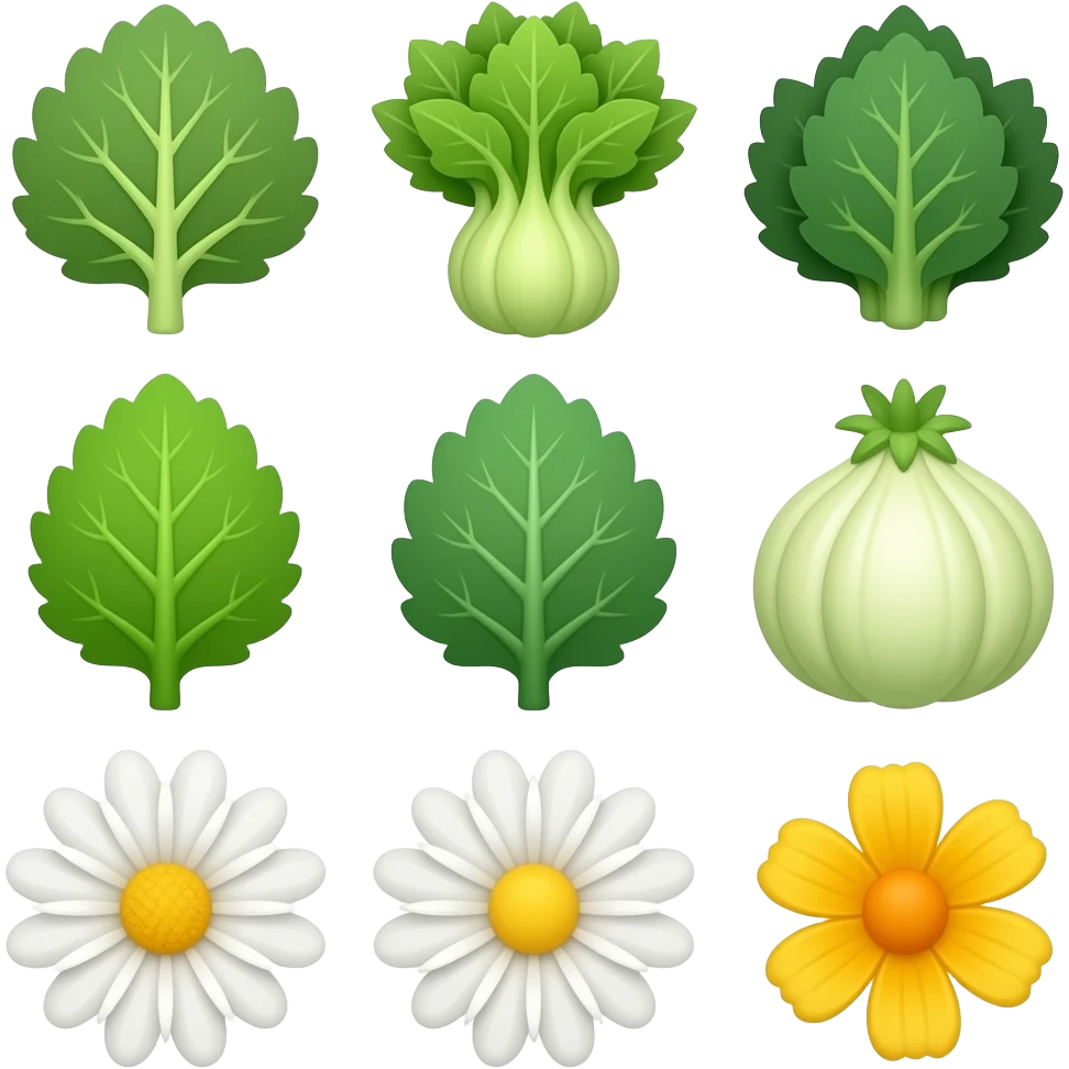 3x3 row of crops and flowers emoji, no background, transparent emoji ...