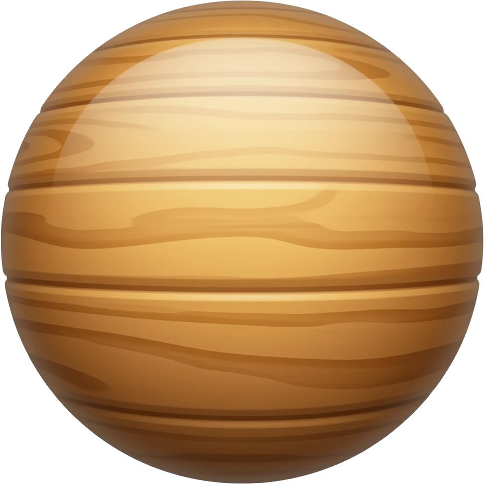Деревянный мячик с текстурой дерева emoji