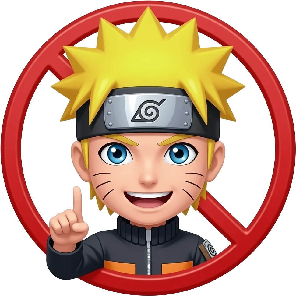Naruto diciendo no emoji