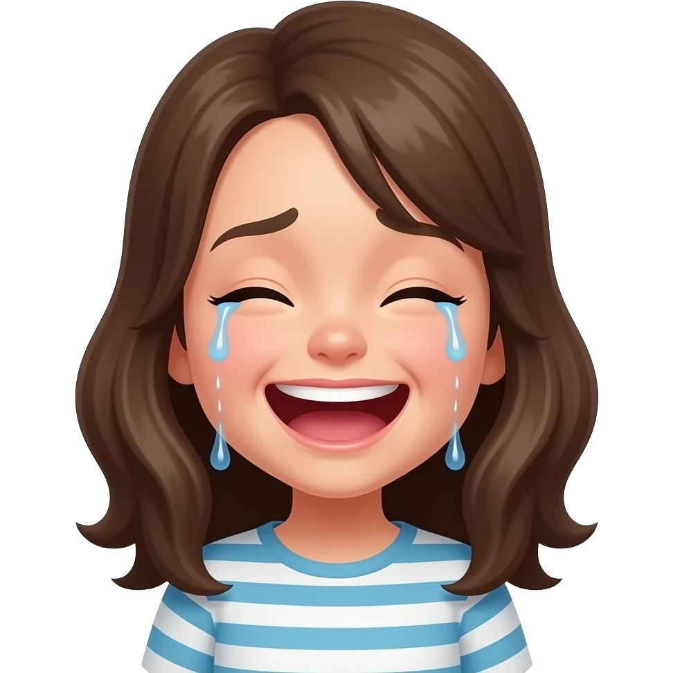 Un emojie qui rigole mais qui pleurt une fille emoji | AI Emoji Generator