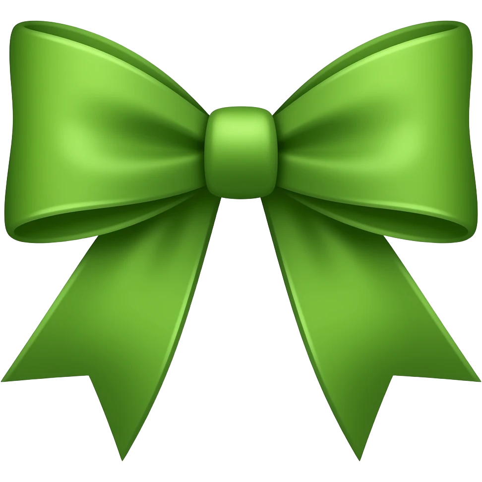 Green matcha bow emoji