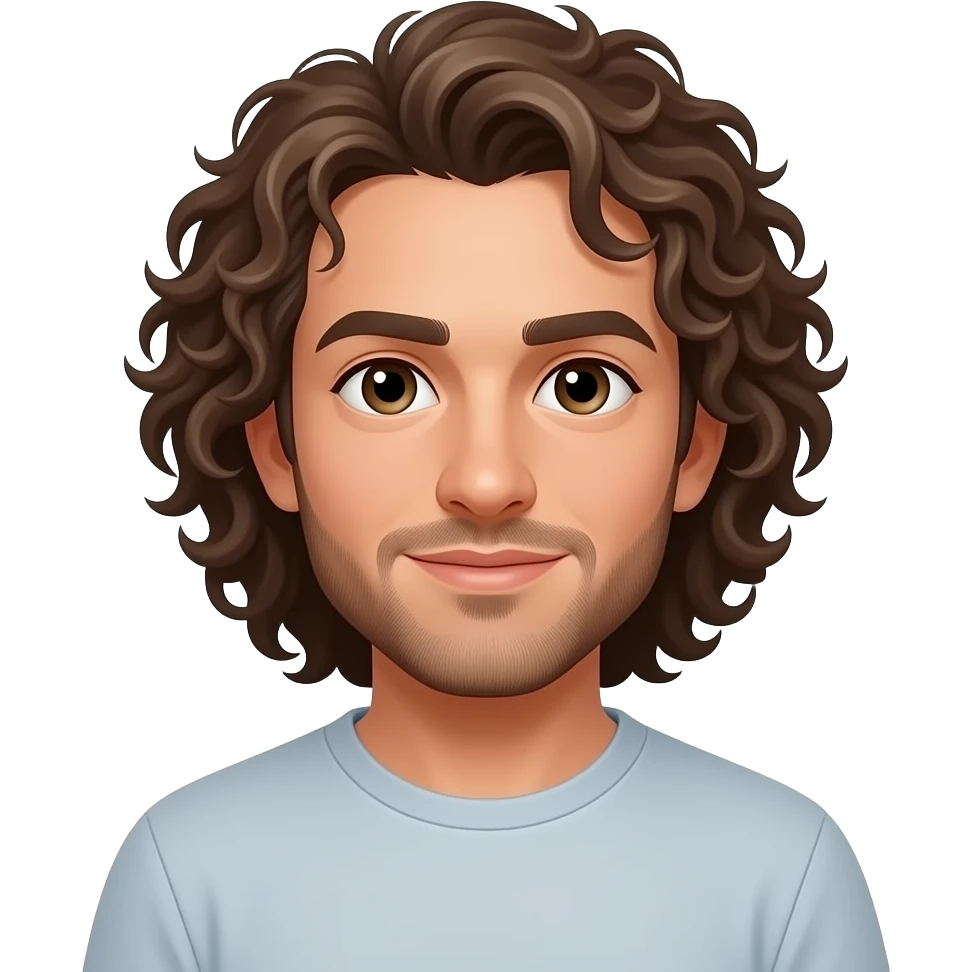 Homme cheveux long et bouclés emoji