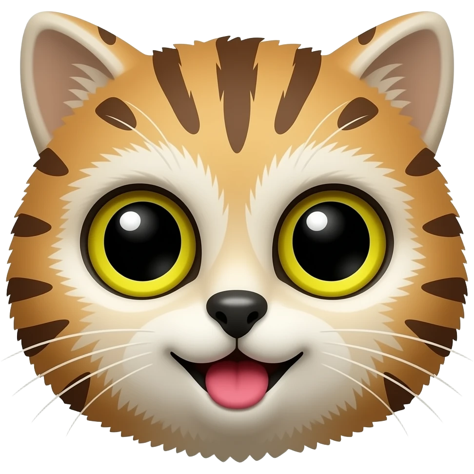 Make a meow emoji with the body its a hybrid cat and owl emoji