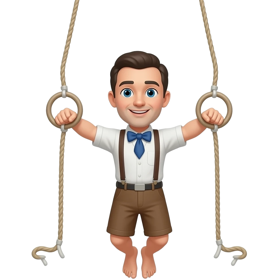 circus guy Hanging on trapeze emoji
