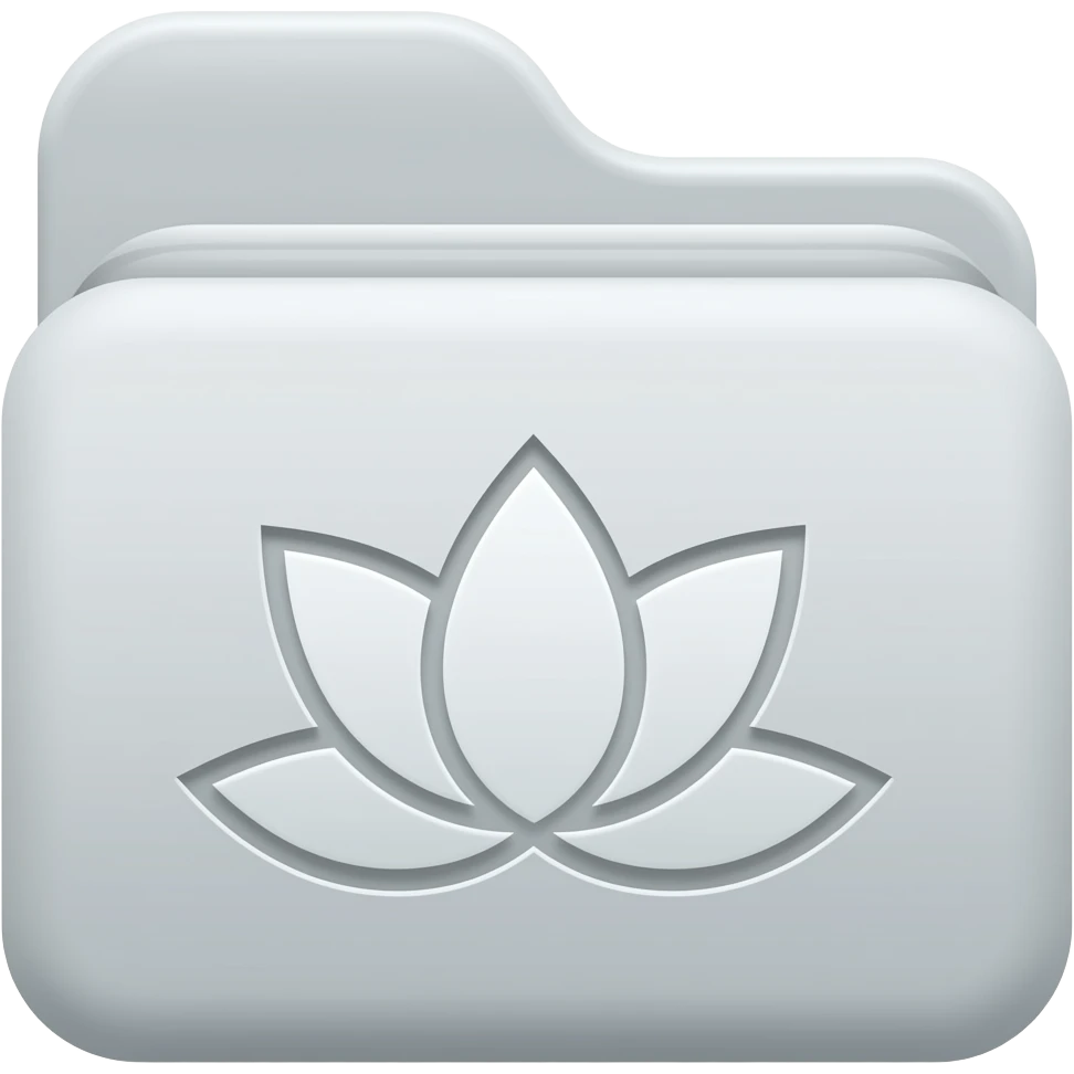 clean minimalist files icon with lotus logo in middle emoji