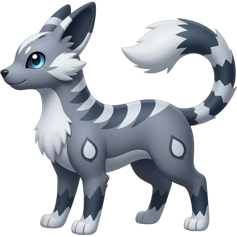 Pastel dark dusky greyish colorful shiny smooth glossy epic patterned digitigrade quadrupedal Luxray-Manectric-Sprigatito-Shaymin-Shinx-Fakémon-hybrid emoji