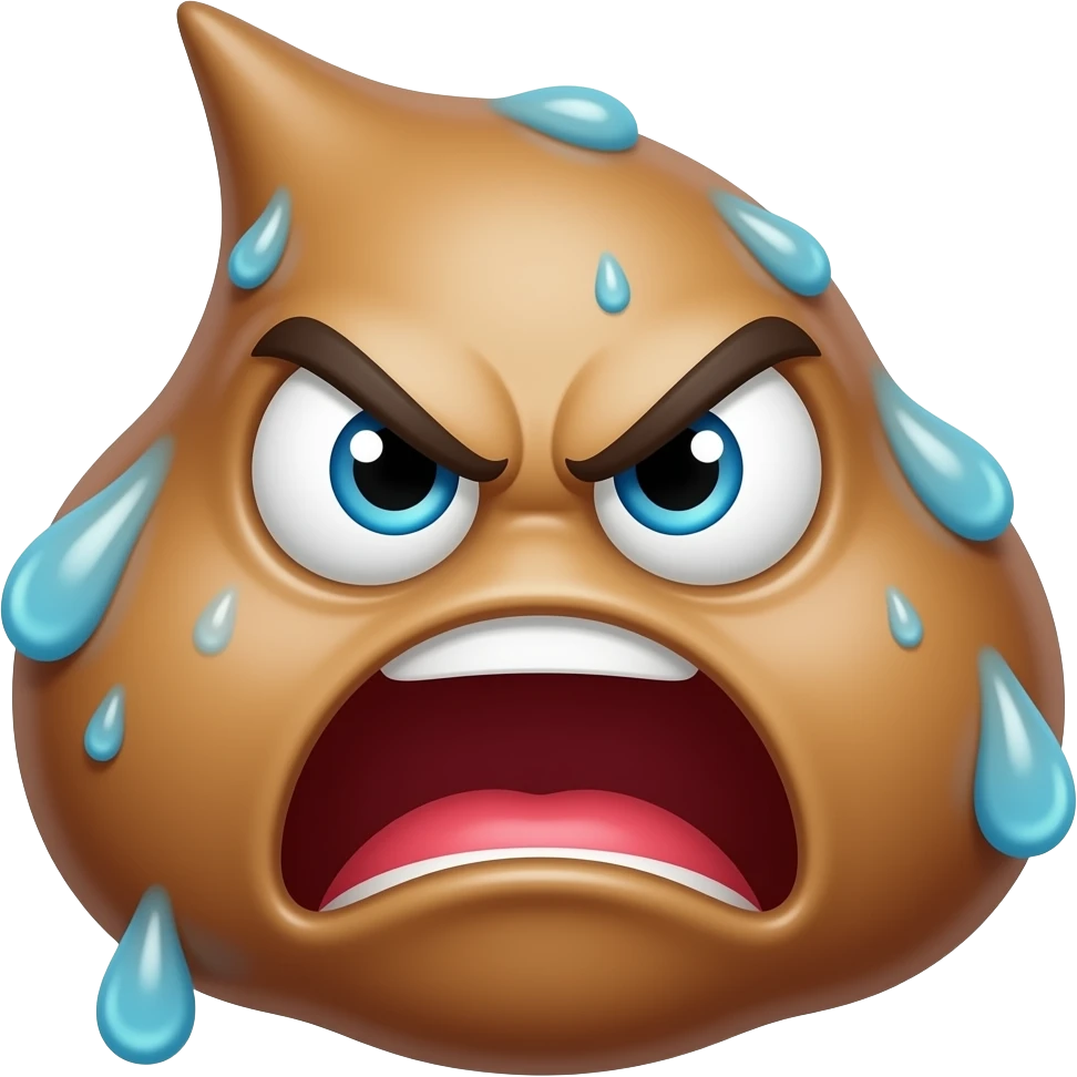 wet diarrhea gross with angry face emoji
