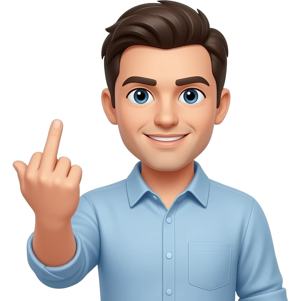 Emoji doing the Middle finger emoji
